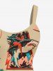 Plus Size Coconut Tree Hibiscus Flowers Flamingo Print Hawaii Tank Dress -  