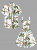 Plus Size Coconut Tree Flowers Leaf Tropical Print Hawaii Tank Dress -  