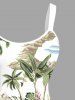 Plus Size Coconut Tree Flowers Leaf Tropical Print Hawaii Tank Dress -  