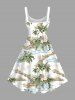 Plus Size Coconut Tree Flowers Leaf Tropical Print Hawaii Tank Dress -  