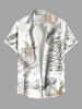 Tropical Leaf Flowers Print Plus Size Matching Hawaii Beach Outfit For Couples -  