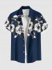 Tenue de plage hawaïenne assortie grande taille, motif fleurs d'hibiscus, feuilles, poissons, imprimé tropical, pour couples - Bleu profond 
