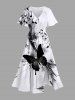 Ink Painting Butterfly Music Symbol Print Plus Size Matching Hawaii Beach Outfit For Couples -  