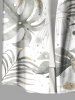 Plus Size Tropical Leaf Flowers Print Buttons Pocket Hawaii Shirt For Men -  