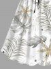 Robe hawaïenne cintrée grande taille à imprimé feuilles tropicales et fleurs - Blanc XXS