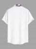 Chemise hawaïenne grande taille à imprimé tête de mort et fleurs colorées avec poches boutonnées pour homme - Blanc 5XL