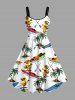Coconut Tree Duck Sailboat Sea Print Plus Size Matching Hawaii Beach Outfit For Couples -  