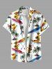 Coconut Tree Duck Sailboat Sea Print Plus Size Matching Hawaii Beach Outfit For Couples -  