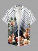 Flower Leaf Branch Zig Zag Print Plus Size Matching Hawaii Beach Outfit For Couples -  