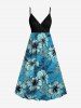 Tropical Leaf Hibiscus Flower Print Plus Size Matching Hawaii Beach Outfit For Couples -  