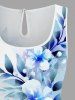 Matching Hawaii Shirt and Romper Plus Size Beach Outfit Flowers Leaf Printed for Couples -  