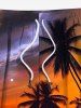 Plus Size Coconut Tree Ombre Dusk Sunset Print Hawaii Drawstring Beach Shorts For Men -  