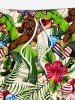 Plus Size Tropical Leaf Hibiscus Flower Dinosaur Gorillas Patriotic American Flag Balloon Print Hawaii Beach Shorts For Men -  