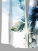 Plus Size Watercolor Flowers Leaf Print Buttons Pocket Hawaii Shirt For Men -  