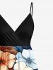 Robe camisole hawaïenne grande taille à imprimé fleurs colorées - Noir XXS