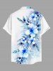 Chemise hawaïenne grande taille à imprimé fleurs et feuilles, avec poches et boutons, pour homme - Blanc XL