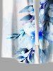 Chemise hawaïenne grande taille à imprimé fleurs et feuilles, avec poches et boutons, pour homme - Blanc XL