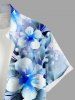 Plus Size Flowers Leaf Print Buttons Pocket Hawaii Shirt For Men -  