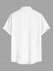 Chemise grande taille à imprimé tête de mort, fleur et feuille pour homme, avec poches boutonnées pour Halloween - Blanc 4XL