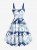 Hibiscus Flowers Leaf Ombre Colorblok Print Plus Size Matching Hawaii Beach Outfit For Couples -  