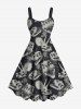 Dinosaur Skulls Coconut Tree Print Plus Size Matching Hawaii Beach Outfit For Couples -  