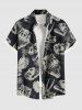 Dinosaur Skulls Coconut Tree Print Plus Size Matching Hawaii Beach Outfit For Couples -  