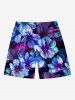 Flowers Galaxy Star Print Plus Size Matching Hawaii Beach Outfit For Couples -  
