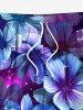 Flowers Galaxy Star Print Plus Size Matching Hawaii Beach Outfit For Couples -  