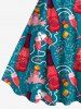 Wine Bottle Sea Print Plus Size Matching Hawaii Beach Outfit For Couples -  