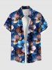 Glitter Ombre Flower Print Plus Size Matching Hawaii Beach Outfit For Couples -  