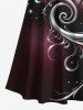 Robe longue hawaïenne grande taille à imprimé floral et feuilles galaxie, épaules dénudées et croisée - Noir 6X