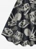 Plus Size Dinosaur Skulls Coconut Tree Print Hawaii Tank Dress -  