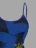 Plus Size Coconut Tree Tropical Leaf Ombre Colorblock Print High Low Hawaii Cami Dress -  