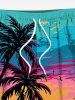 Plus Size Coconut Tree Seascape Sun Colorful Cloud Print Hawaii Beach Shorts For Men -  