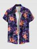 Colorful Ombre Flower Print Plus Size Matching Hawaii Beach Outfit For Couples -  