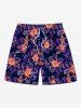 Colorful Ombre Flower Print Plus Size Matching Hawaii Beach Outfit For Couples -  