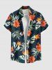 Tropical Leaf Hibiscus Flower Print Plus Size Matching Hawaii Beach Outfit For Couples -  
