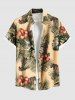 Ensemble chemise et barboteuse hawaïennes assorties, grande taille, tenue de plage, motif feuilles tropicales, hibiscus, fleurs, imprimé léopard, pour couples - café lumière 