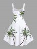 Plus Size Coconut Tree Print Hawaii Tank Dress -  