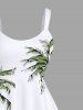 Plus Size Coconut Tree Print Hawaii Tank Dress -  