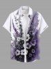 Tenue de plage hawaïenne assortie grande taille à imprimé floral et feuilles ombré, idéale pour les couples - Violet clair 