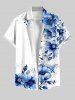 Flowers Leaf Print Plus Size Matching Hawaii Beach Outfit For Couples -  