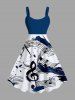 Musical Notation Print Plus Size Matching Hawaii Beach Outfit For Couples -  