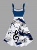 Robe débardeur hawaïenne grande taille à imprimé notation musicale - Bleu XXS