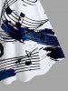 Plus Size Musical Notation Print Hawaii Tank Dress -  