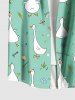 Plus Size Goose Flowers Dragonfly Wheat Print Buttons Pocket Hawaii Shirt For Men -  