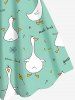 Robe débardeur hawaïenne grande taille à imprimé libellule et fleurs d'oie - Vert clair XXS