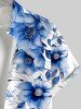 Plus Size Flowers Leaf Print Buttons Pocket Hawaii Shirt For Men -  