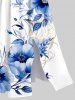 Plus Size Flowers Leaf Print Split Hawaii Midi Dress -  