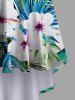 Plus Size Tropical Leaf Flowers Print High Low Hawaii Cami Dress -  